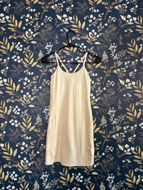 Athleta Kids Gold Champagne Slip Dress with Crisscross Straps